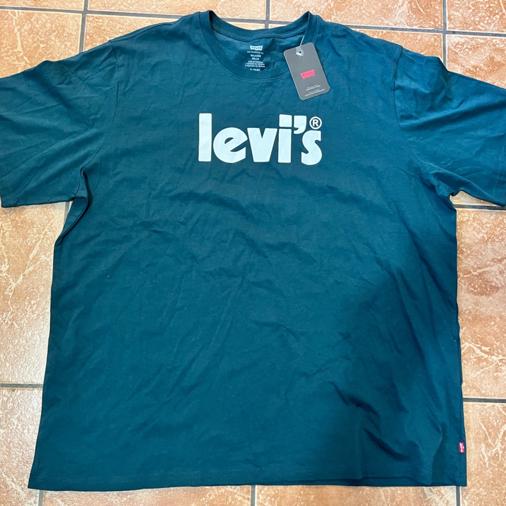 BRAND NEW Levi’s Logo Tee T Shirt Mens Size XL Forest Green Short Sleeve NWT